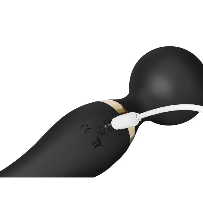 Kézi vibrációs masszírozó USB-töltéssel, fekete