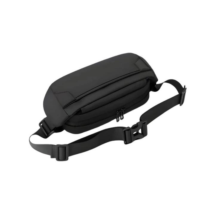 2 rekeszes férfi övtáska, fekete