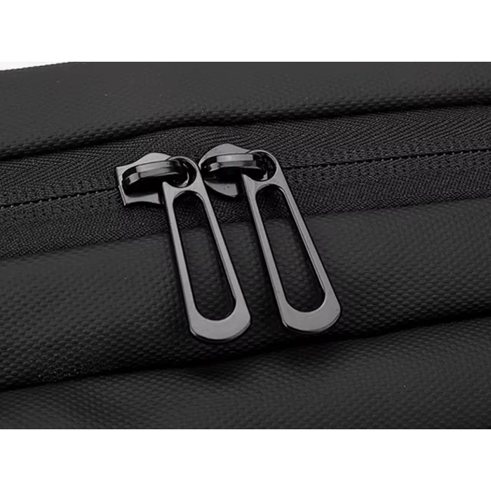 2 rekeszes férfi övtáska, fekete