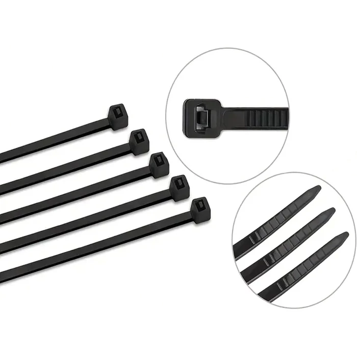 Gyorskötöző kábelkötegelő, 2.5 x 100 mm, fekete, 100 db