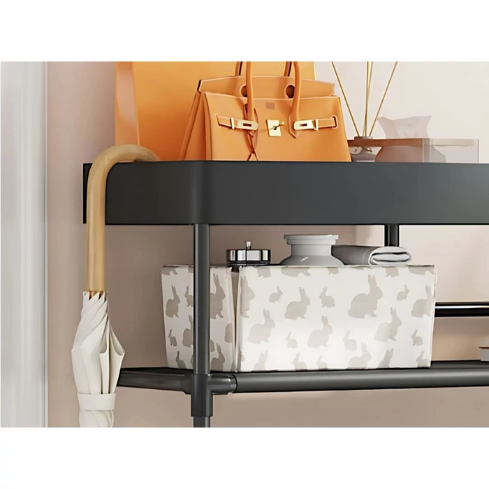 5 szintes cipőállvány, fekete