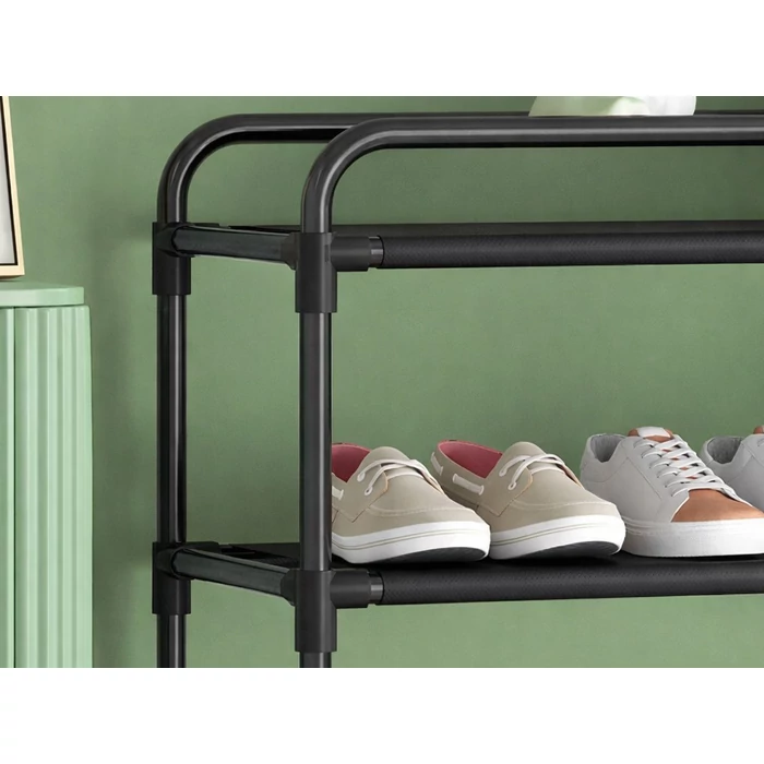5 szintes cipőállvány, fekete