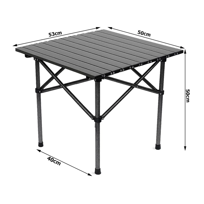 Összecsukható kempingasztal, 53 x 50 cm