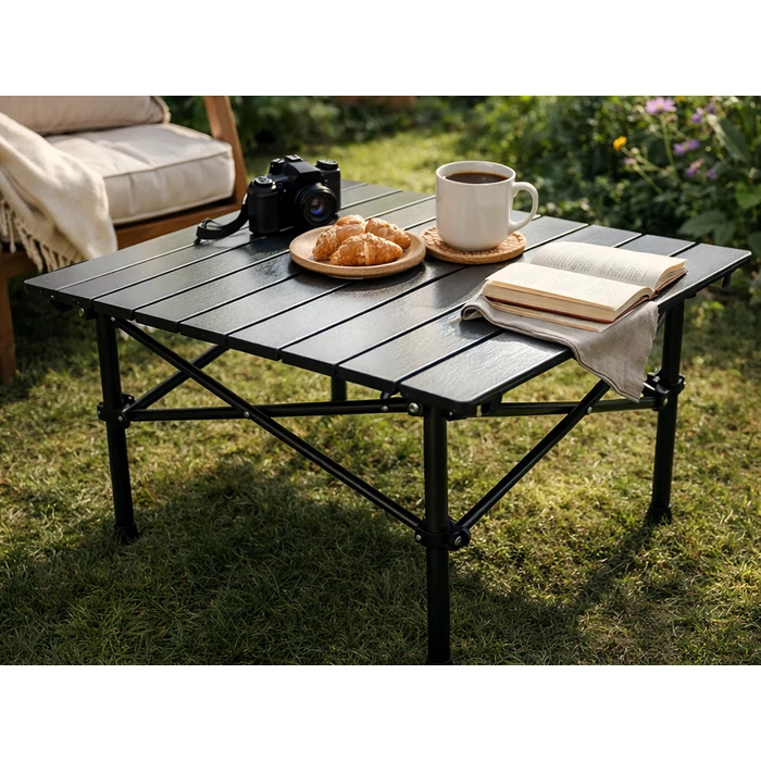 Összecsukható kempingasztal, 53 x 50 cm