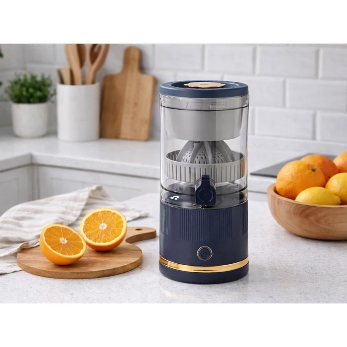 Akkumulátoros citrusprés USB-töltővel, 500 ml, kék
