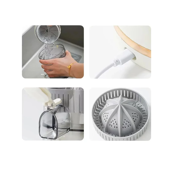 Akkumulátoros citrusprés USB-töltővel, 500 ml, kék