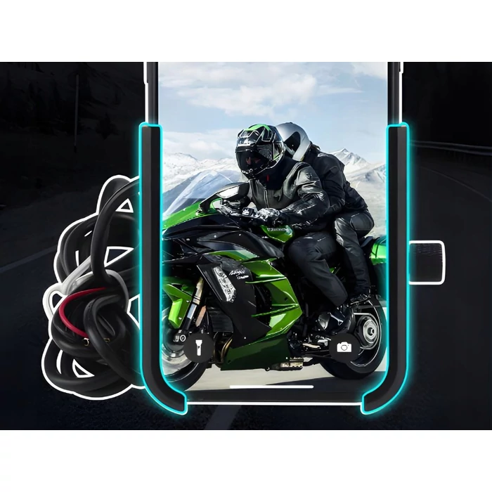 Motorkerékpár telefontartó USB-töltéssel