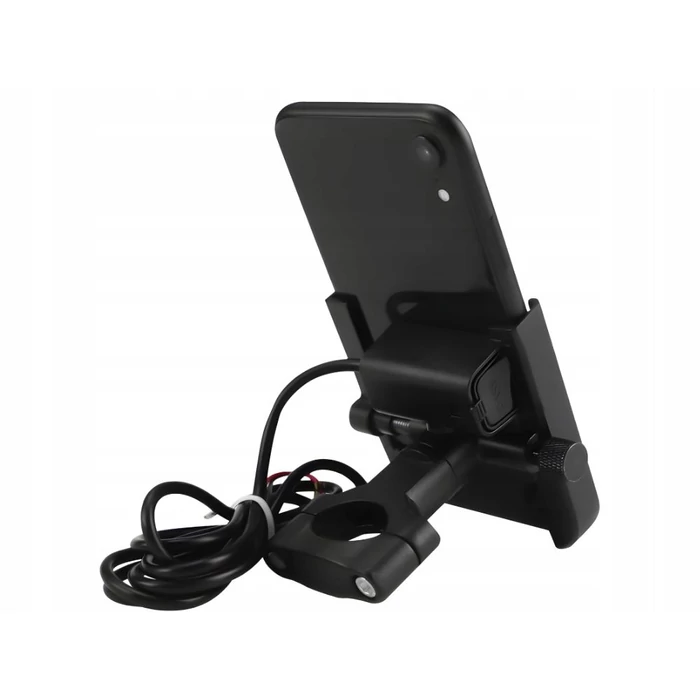Motorkerékpár telefontartó USB-töltéssel