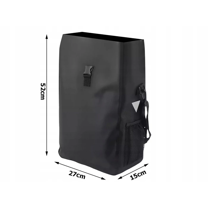 Csomagtartóra szerelhető, vízálló kerékpártáska, 15 L