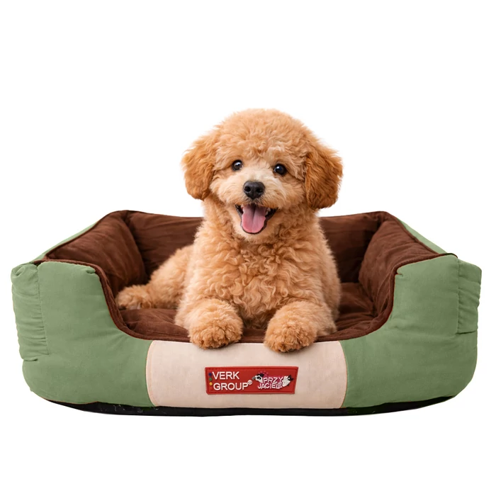 Oldalfalas kutya és macska fekhely, zöld, S