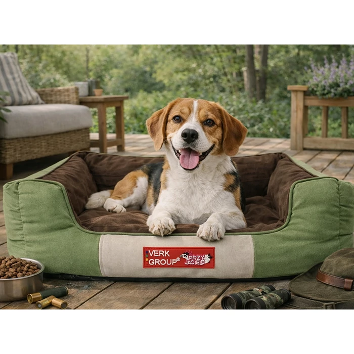 Oldalfalas kutya és macska fekhely, zöld, S