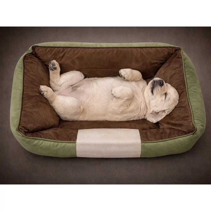 Oldalfalas kutya és macska fekhely, zöld, S