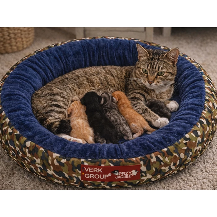 Kutya és macska fekhely megemelt oldalfallal, 53 X 35 cm, terepmintás