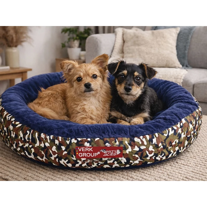 Kutya és macska fekhely megemelt oldalfallal, 53 X 35 cm, terepmintás