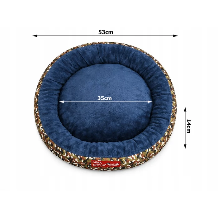 Kutya és macska fekhely megemelt oldalfallal, 53 X 35 cm, terepmintás
