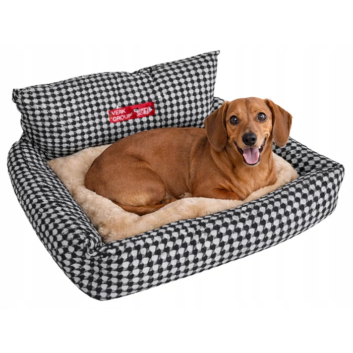 Kutyafekhely kisebb méretű kutyáknak, háttámlával, 60 x 50 cm