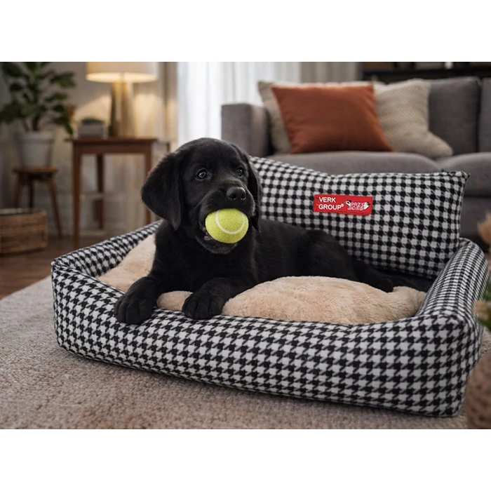 Kutyafekhely kisebb méretű kutyáknak, háttámlával, 60 x 50 cm