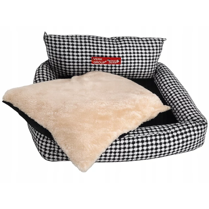 Kutyafekhely kisebb méretű kutyáknak, háttámlával, 60 x 50 cm