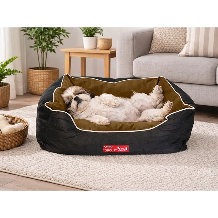 Kutyafekhely emelt szélekkel, 65 x 55 cm, barna