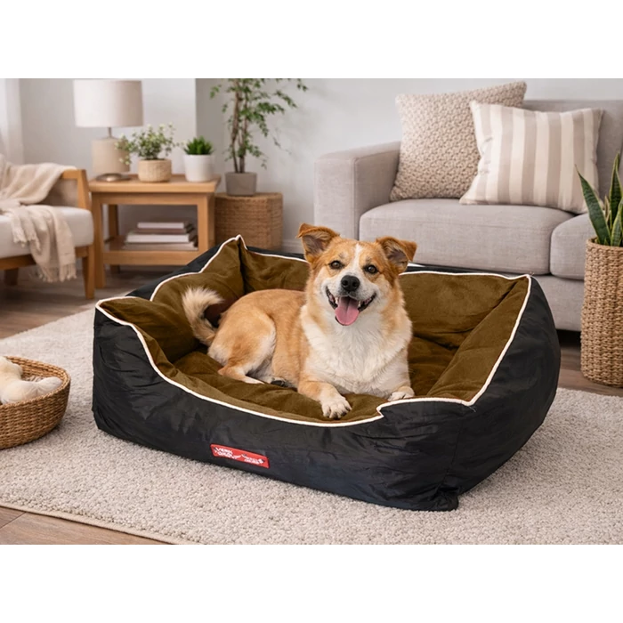 Kutyafekhely emelt szélekkel, 65 x 55 cm, barna