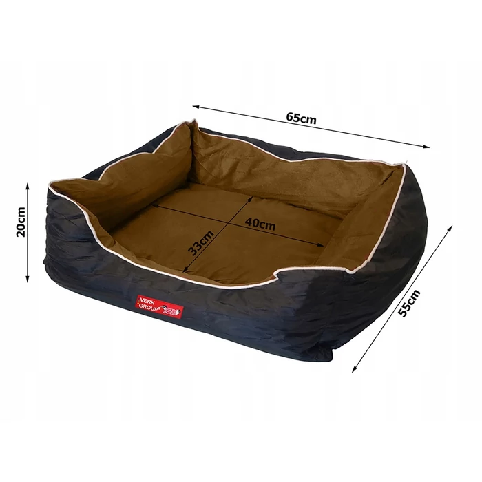 Kutyafekhely emelt szélekkel, 65 x 55 cm, barna