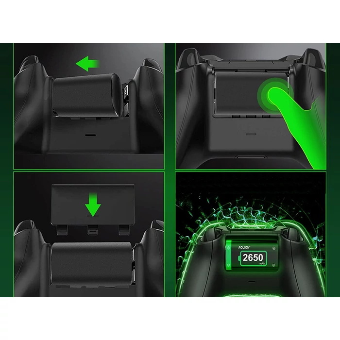 2 darab 2650 mAh akkumulátor Xbox kontrollerhez töltővel