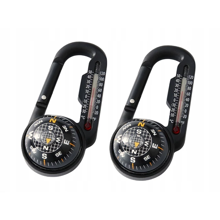 Karabineres iránytű hőmérővel