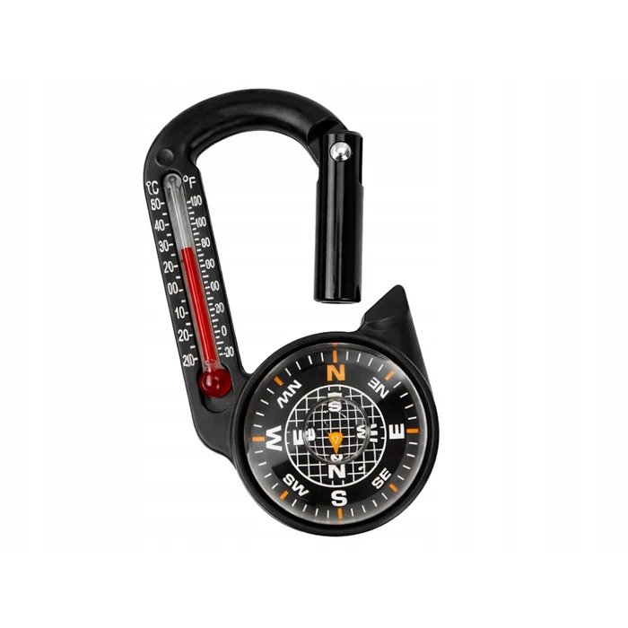 Karabineres iránytű hőmérővel