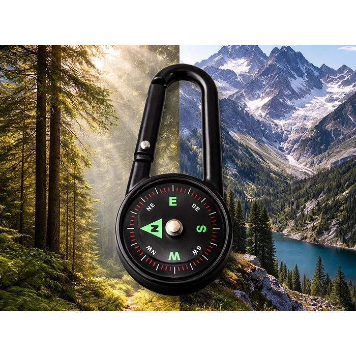 Karabineres, fluoreszkáló iránytű hőmérővel