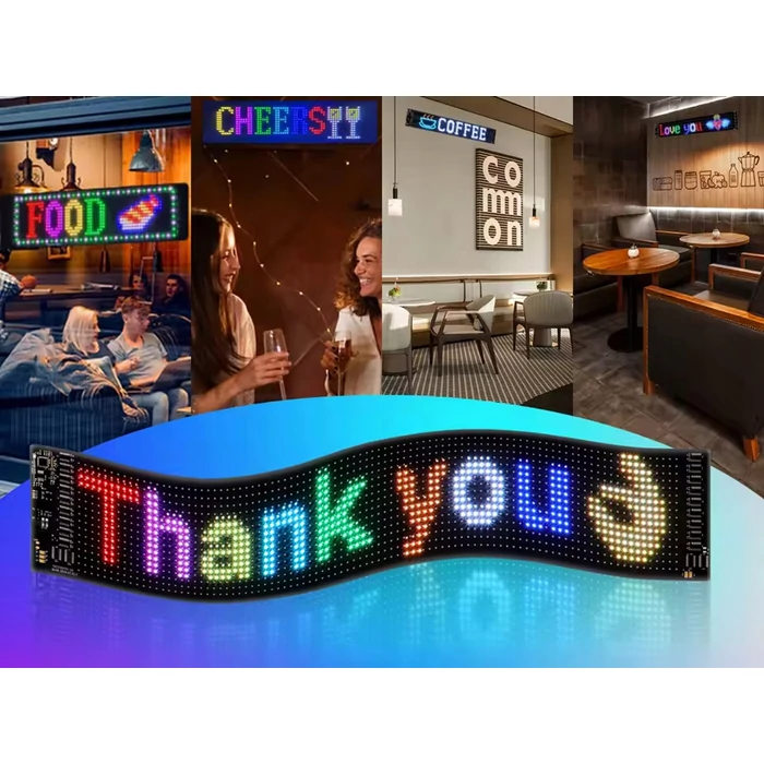 Színes, programozható információs LED-panel, 16 x 96 LED