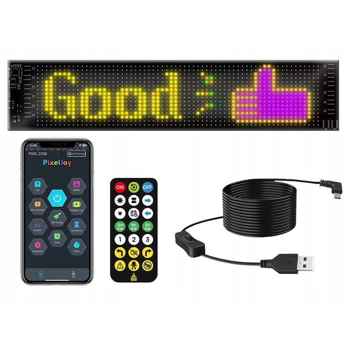 Színes, programozható információs LED-panel, 16 x 96 LED