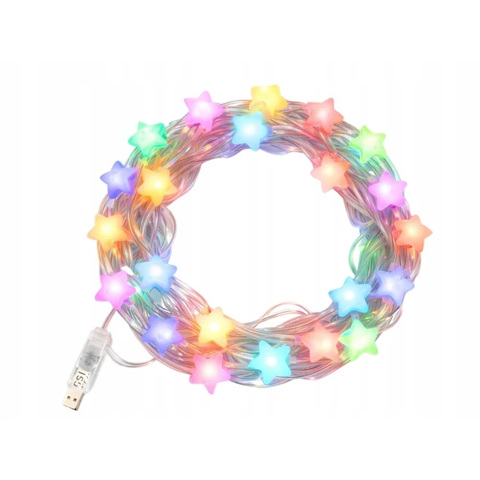 Csillag alakú színes LED-füzér távirányítóval, Bluetooth alkalmazással