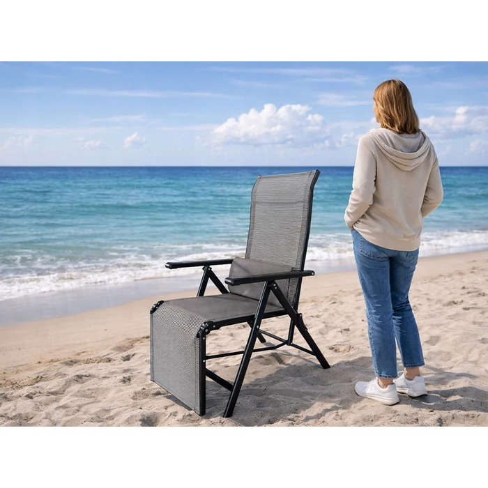 Összehajtható kerti nyugágy állítható háttámlával