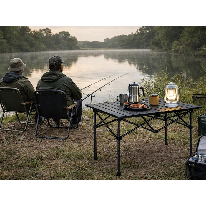 Összecsukható kempingasztal, 118 x 55 cm