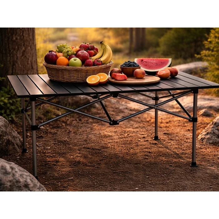 Összecsukható kempingasztal, 118 x 55 cm