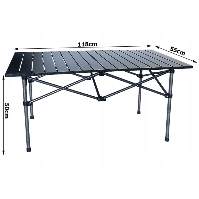Összecsukható kempingasztal, 118 x 55 cm