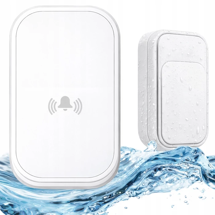 Vezeték nélküli, kinetikus csengő, 130 méter, fehér