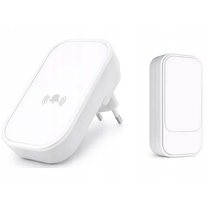 Vezeték nélküli, kinetikus csengő, 130 méter, fehér