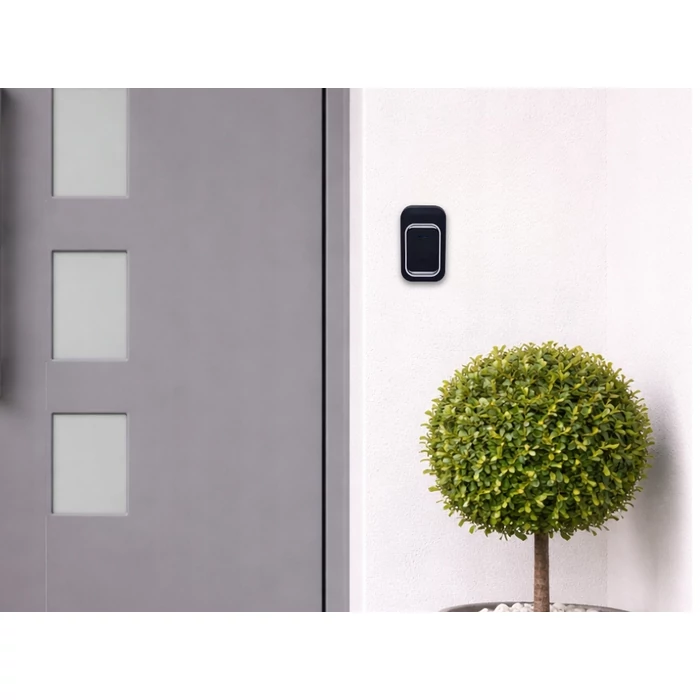 Vezeték nélküli elemes csengő 2 gombbal, rögzítőkkel, 300 méter