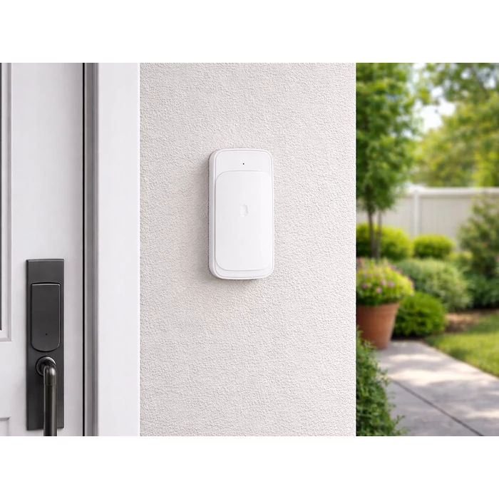 Vezeték nélküli elemes csengő, 300 méter, fehér