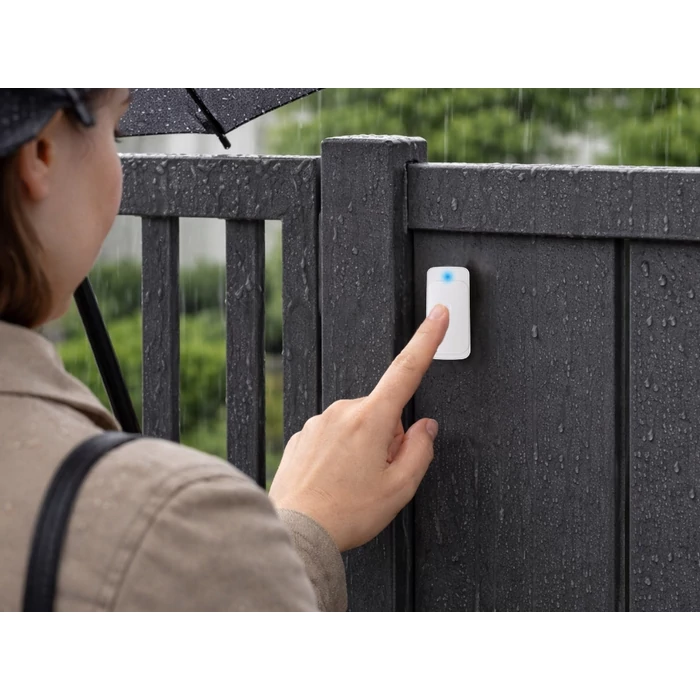 Vezeték nélküli elemes csengő, 300 méter, fehér