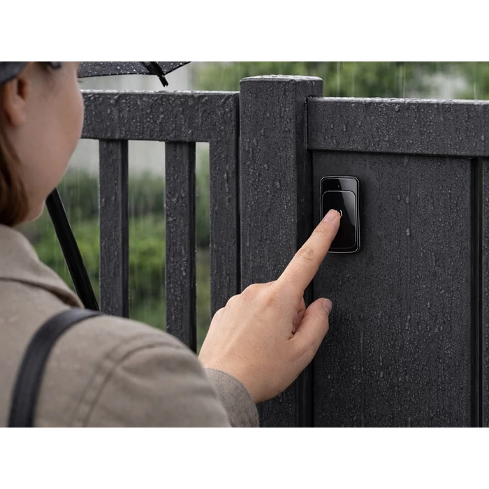 Vezeték nélküli elemes csengő, 300 méter, fekete